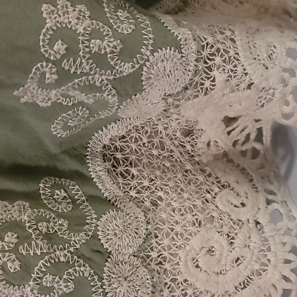 Democracy Sage Green Lace Blouse - Picture 4 of 9